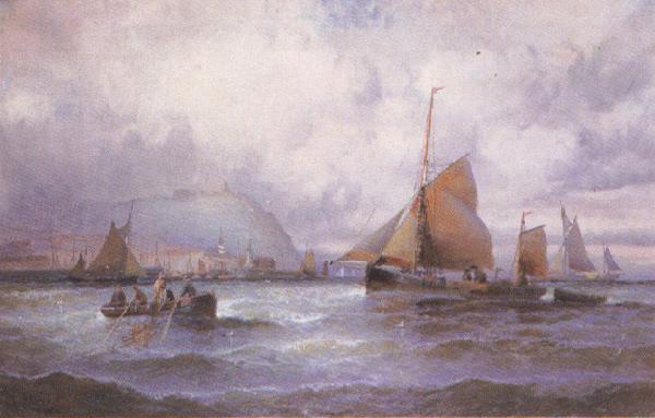 william a.thornbery Shipping off Scarborough (mk37) oil painting image